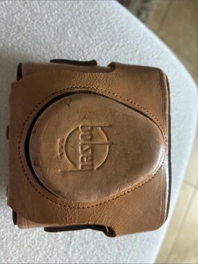 Bolsey camera with Leather Camera Case in Tan